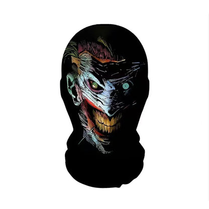 Halloween Skeleton Mask Elastic Mesh Hood Scary Costume Prop Breathable Face Cover Hood - 10