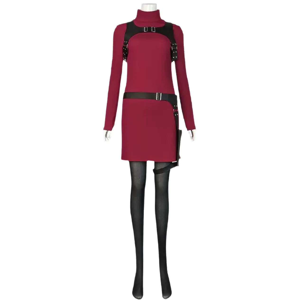Women's 2-Piece PU Leather Cosplay Outfit With Tactical Props Spy - view 4