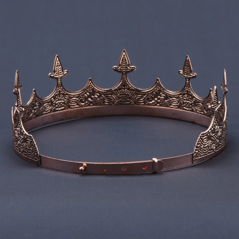 Royal Men's Round Crown Prince Crown Wedding Birthday Ball Party Halloween - product image 2