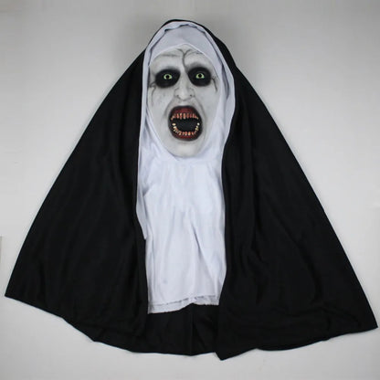 Horror the Nun Mask Costume Scary Bloody Demon Ghost Face Latex Masks with Headscarf - View 7