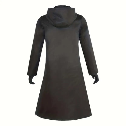Adult Halloween Costume with Gloves Men Women Game Cape Medieval Black Hoodie Cloak - black / S(Length 116cm)