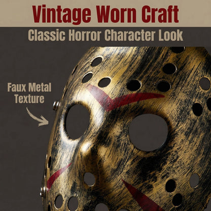 Horror Hockey Style Mask Scary Full Face Costume Mask for Adults Halloween Costume and - YELLOW