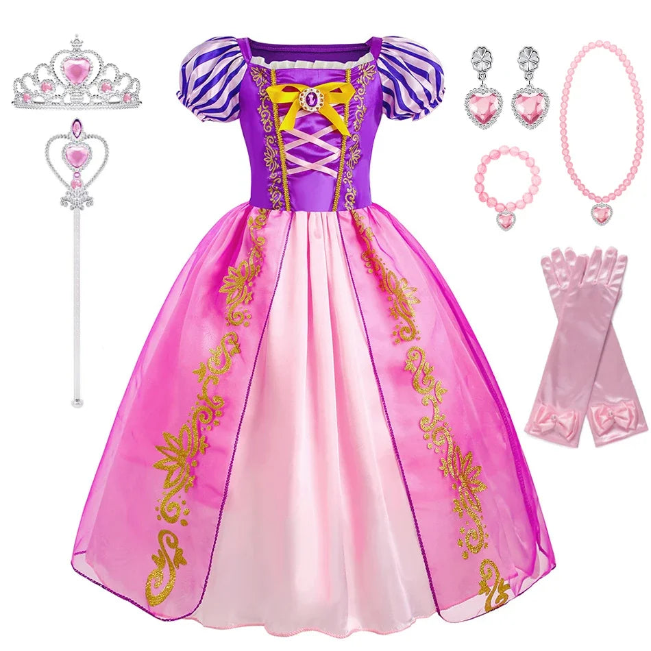 Girls Rapunzel-Inspired Princess Halloween Costume Dress