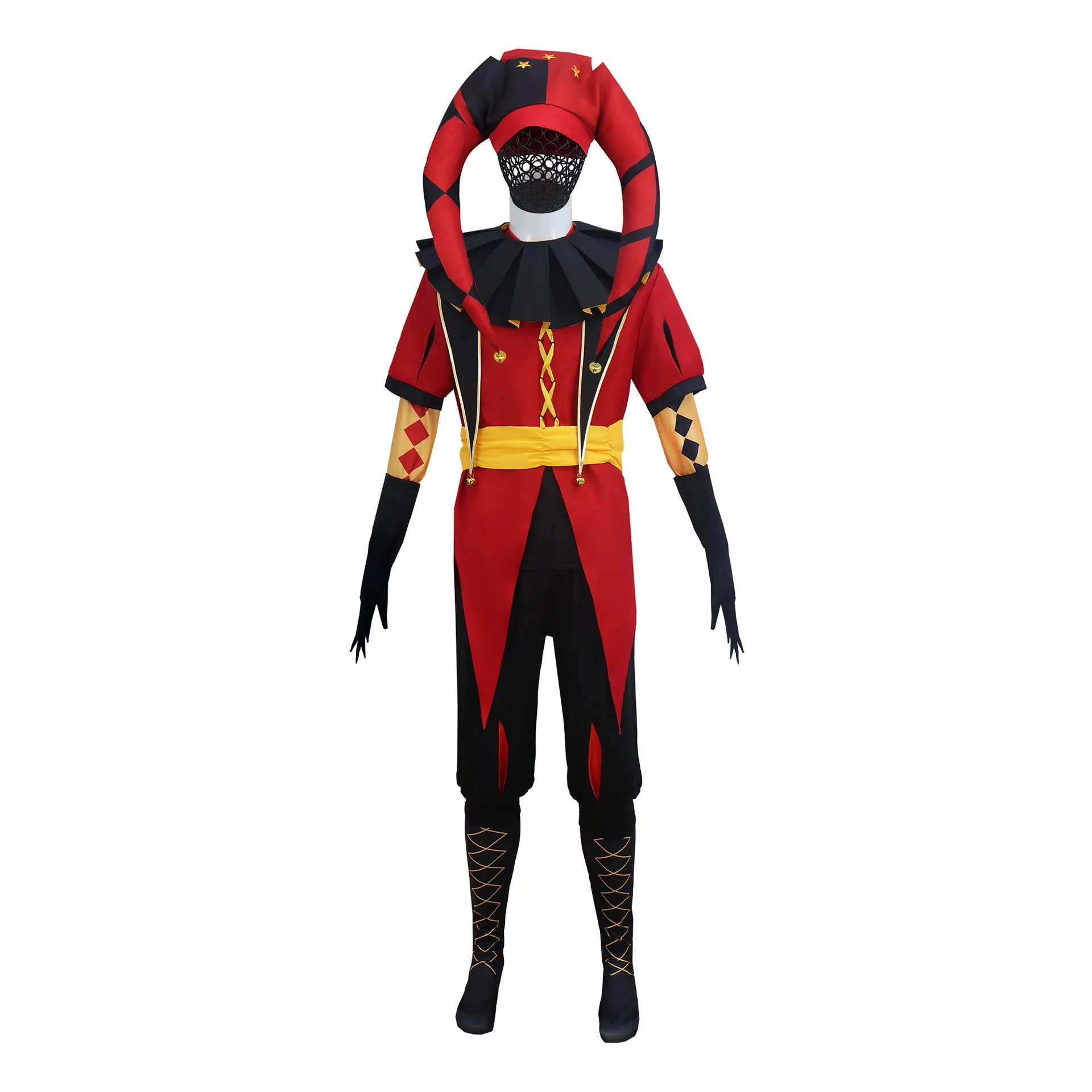 Classic Retro Pierrot Clown Costume Weird Circus Style Full Set Halloween Performance - Green costume / L