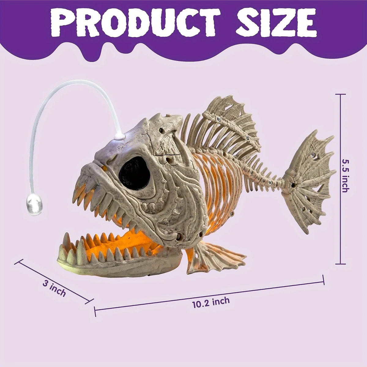 LED Skeleton Fish Halloween Graveyard Decoration - product image 3
