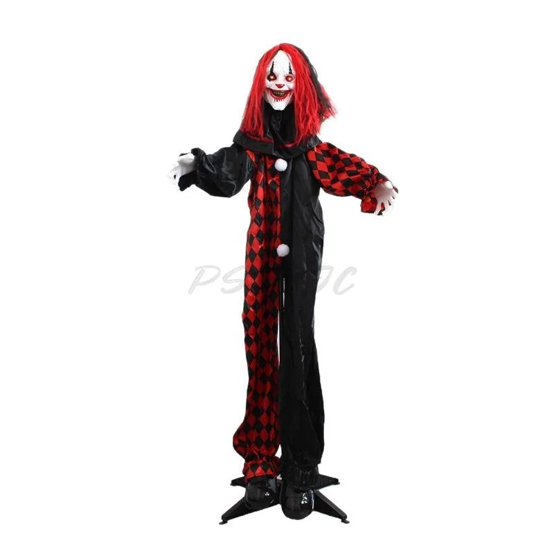 Voice-Activated Glowing Ghost Clown Halloween Decoration – Haunted House Prop