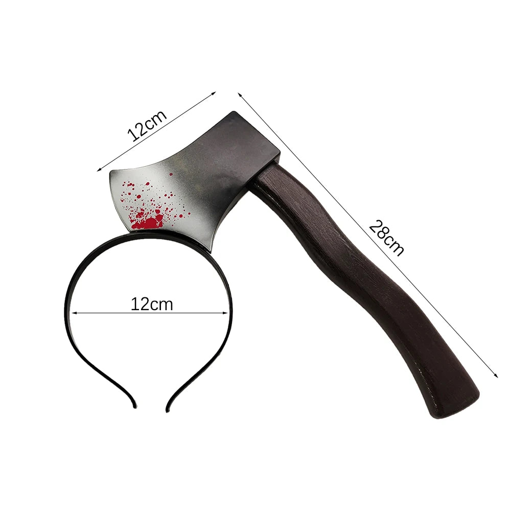 Headband Simulation Knife Axe Scissors Head Halloween Decoration - product image 8