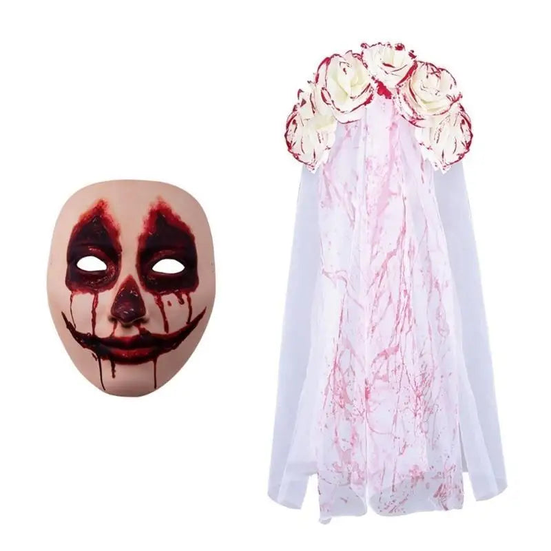 39BD Gothic Bride Veil For Women Halloween Costume Accessory Veil Facemask - product image 5