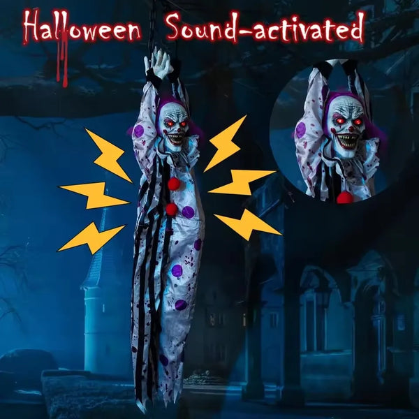Decorations Electric Voice-activated Hanging Ghost Clown Hanging Ghost Prop