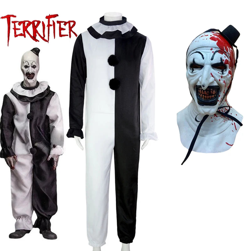 Art the Clown Costume Movie Terrifier 2 Art the Clown Costume Jumpsuit Mask Halloween - Costume and mask C / XL