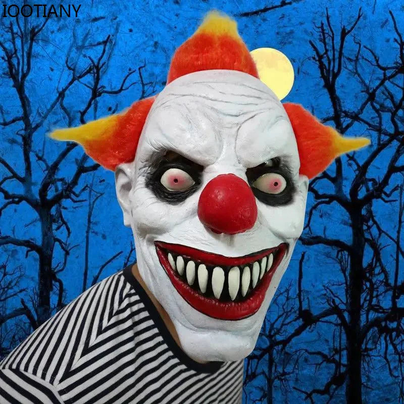 Iootiany Horror Ghost Clown Mask Face Masquerade Props Adult Latex Halloween Spoof Mask Props Headgear - product image 5