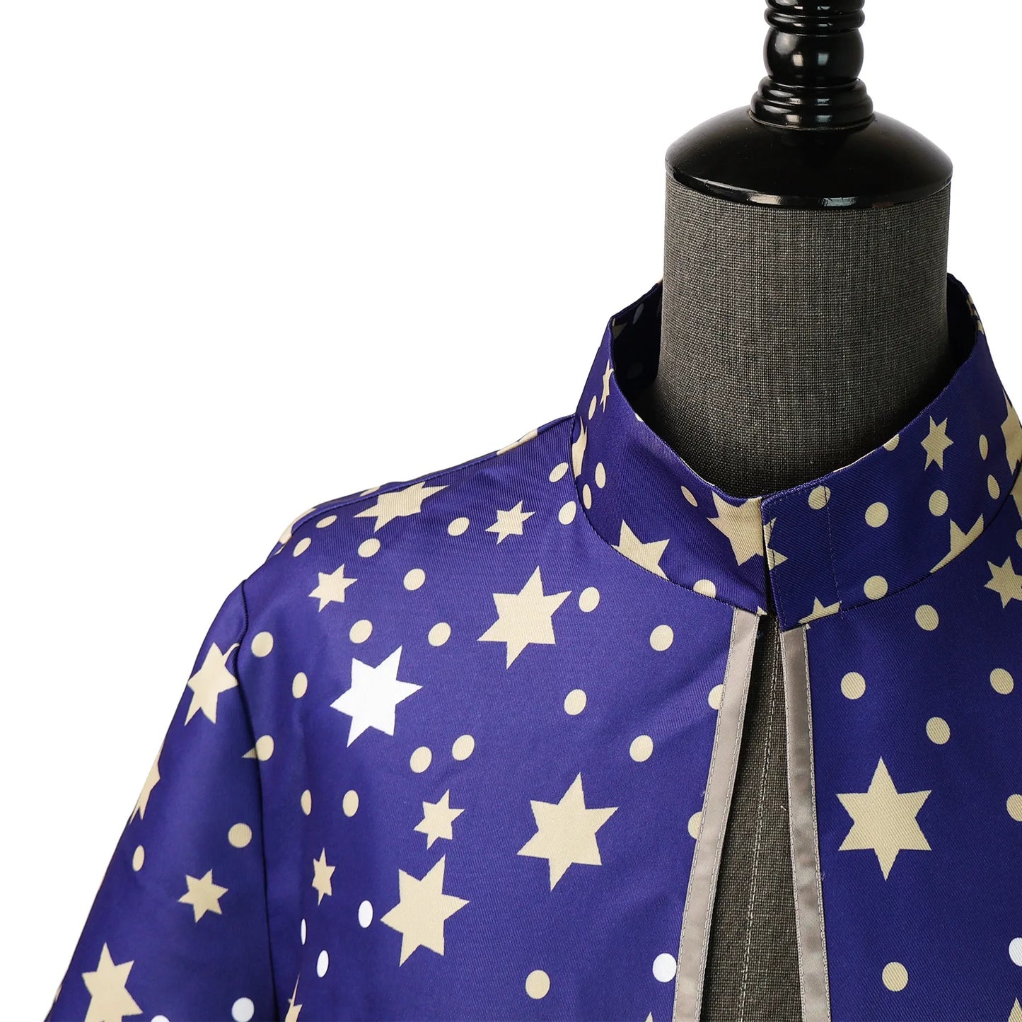 Men Magic Magician Costume Wizard Costume Blue Starry Robe Cloak Hat Medieval Adult - Red / XL