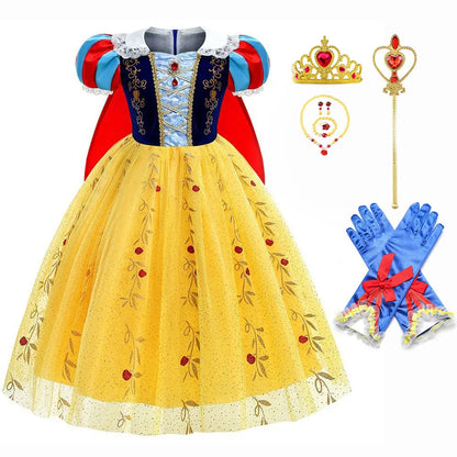 Snow White Girls' Princess Cape Halloween Costume Dress