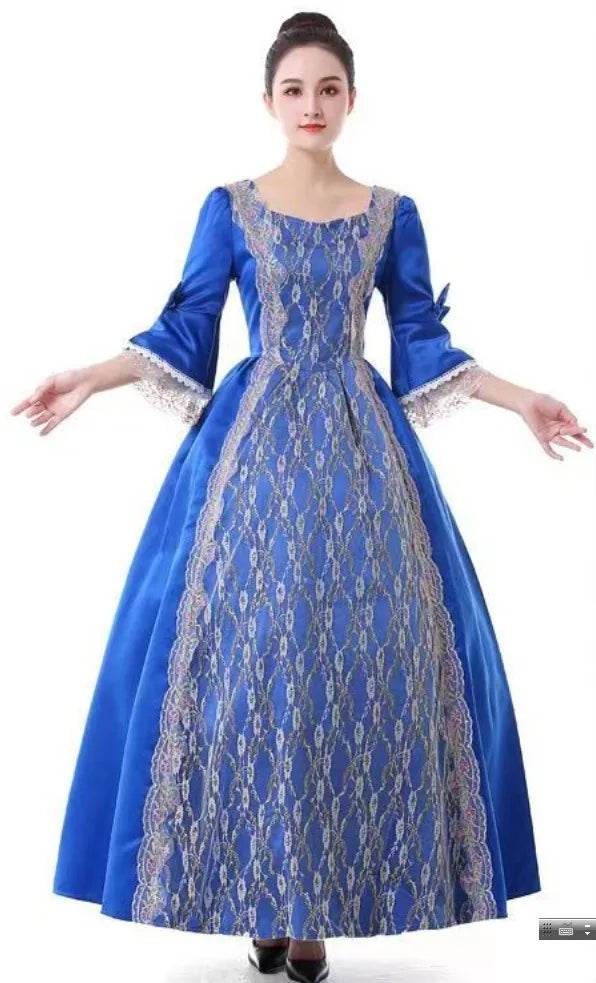Halloween Costume for Adult Women's Palace Court Medieval Renaissance Retro Gothic - color 14 / XXL