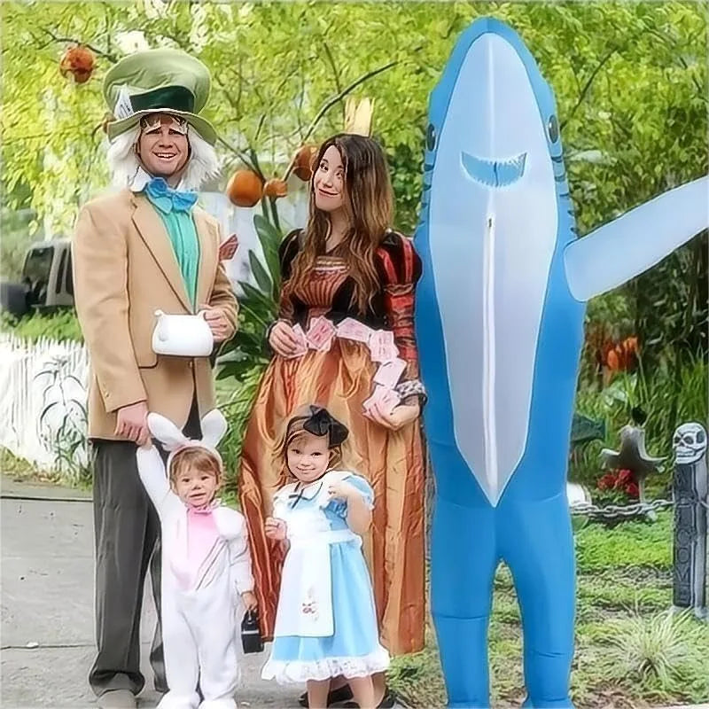 Inflatable Shark Costume Air Blow Up Jaws Jumpsuit for Adult Kids Halloween Carnival Funny Carcharias Suit - product image 4
