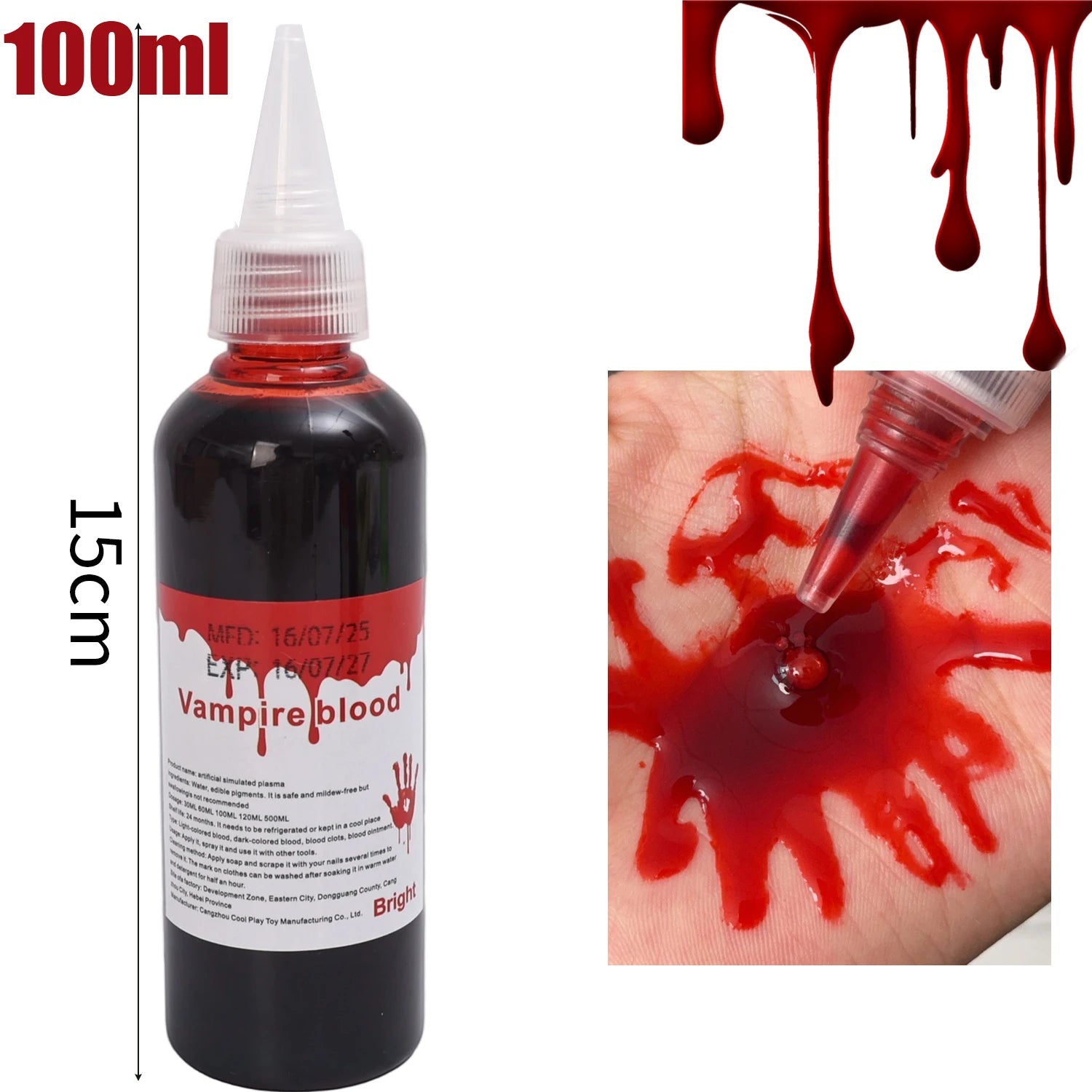 Halloween Fake Makeup Blood DIY Cosplay Prank Emulation Props Person Plasma Horror Festival Party Decorations - product image 8