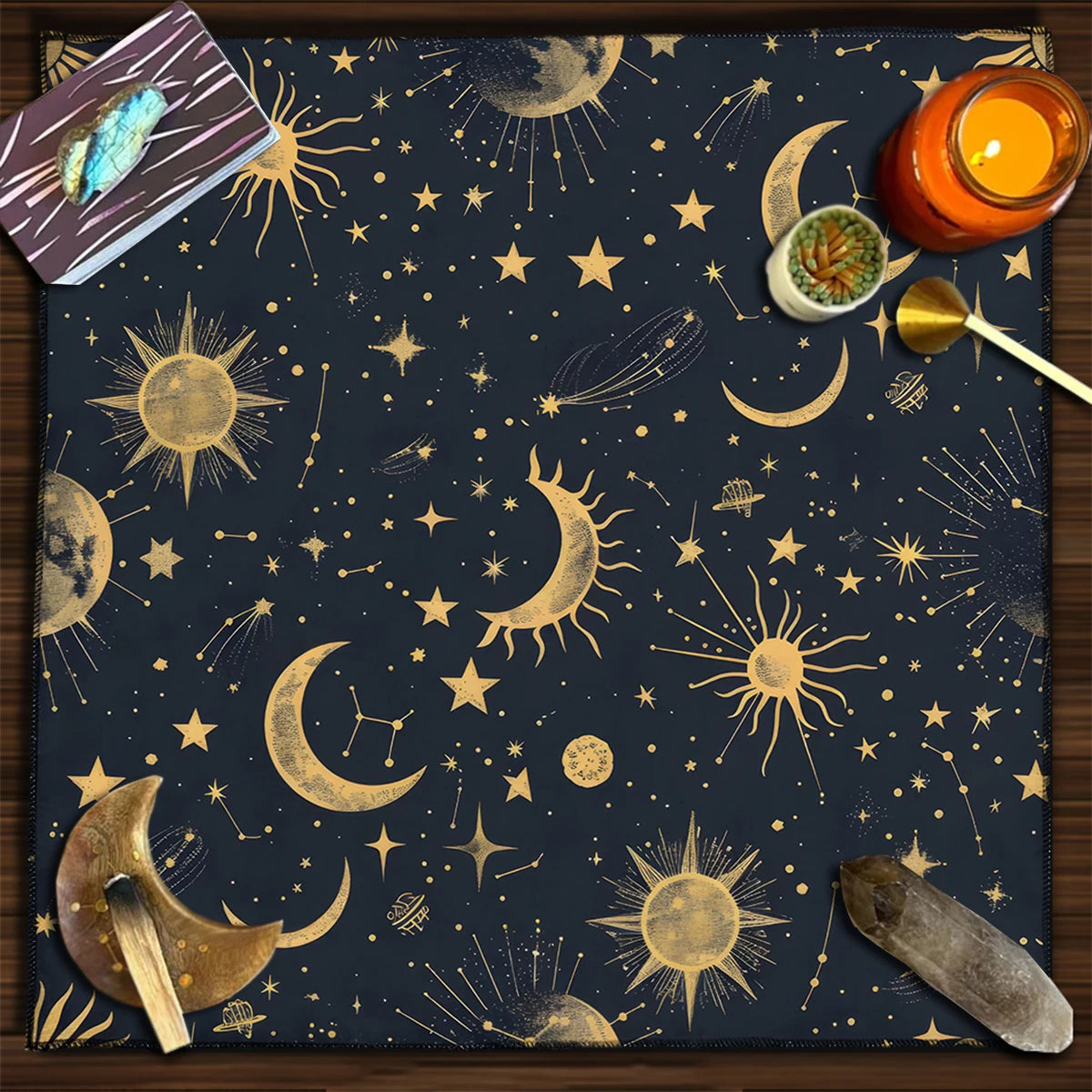 Sun & Moon Celestial Tarot Altar Cloth