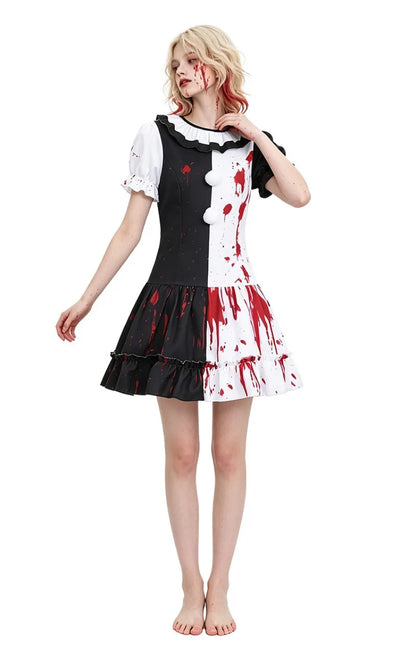Women's Bloody Clown Halloween Costume Dress
