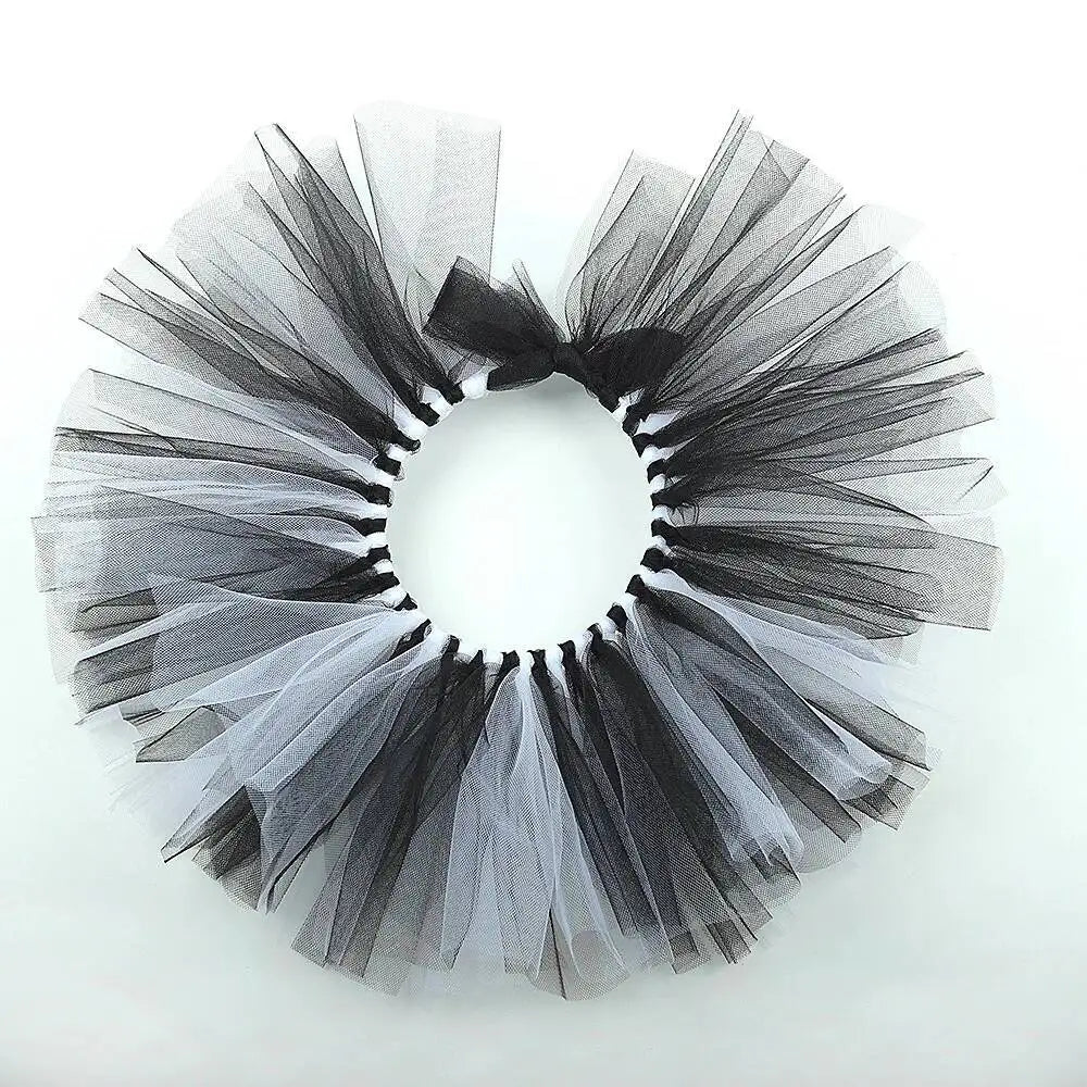 White Black Scary Clown Costumes for Girls Creepy Halloween for Kids Tutus Kids Horror - Only Dress / 8Y