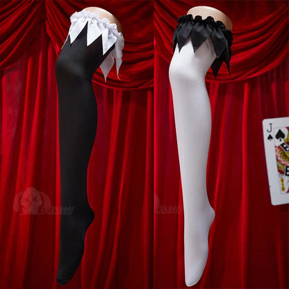 Art The Clown Cosplay Terrifier Cosplay Costumes Women Sexy Black White Dress Socks Gloves Suit Halloween - product image 4
