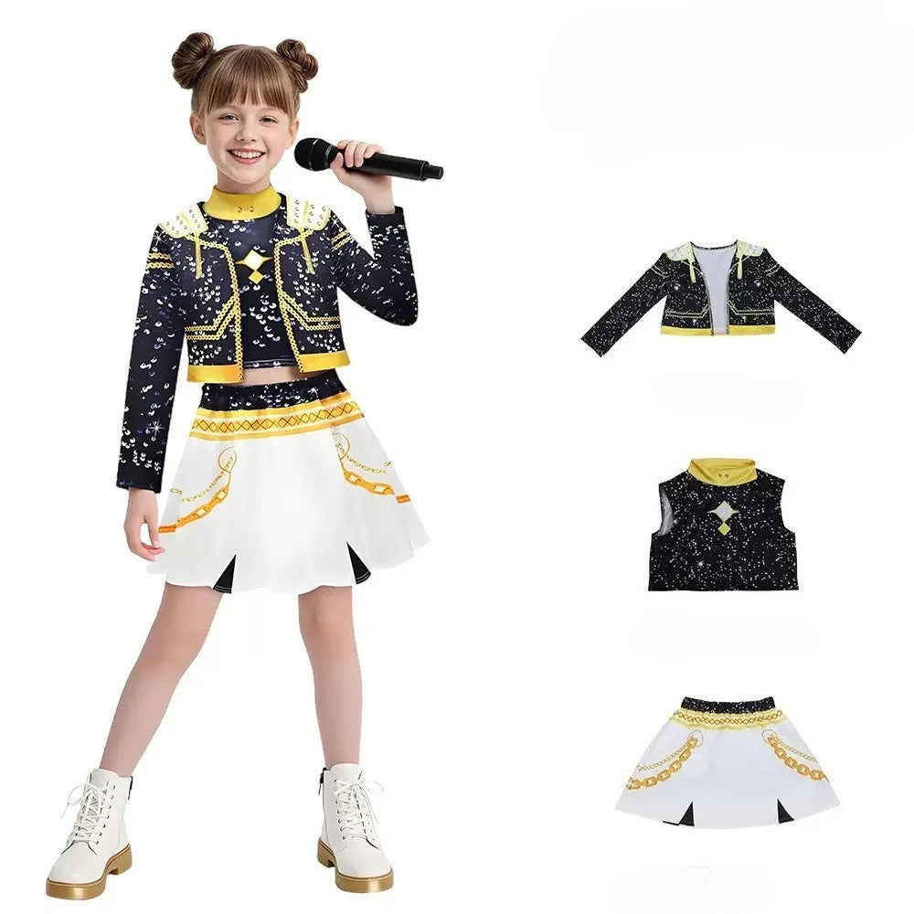 Warrior K Pop Disguise Rumi Costume Zoey Costume Mira Black 3D Printing Group Women - N2 / 130cm