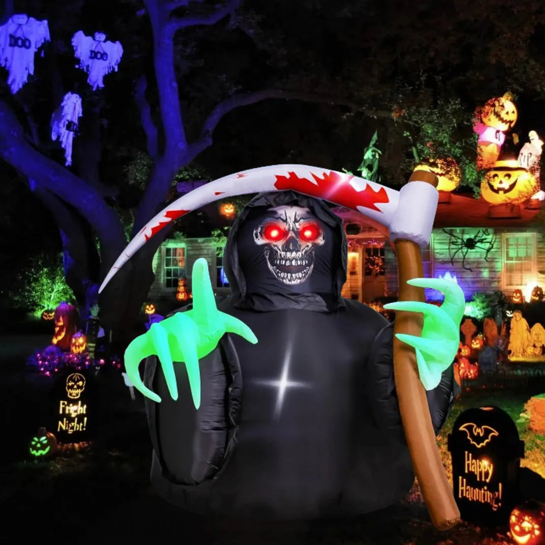 Halloween Inflatables Death God Outdoor Decorations Scary Red Eye Ghost with Built-in LEDs for Yard Garden - product image 2
