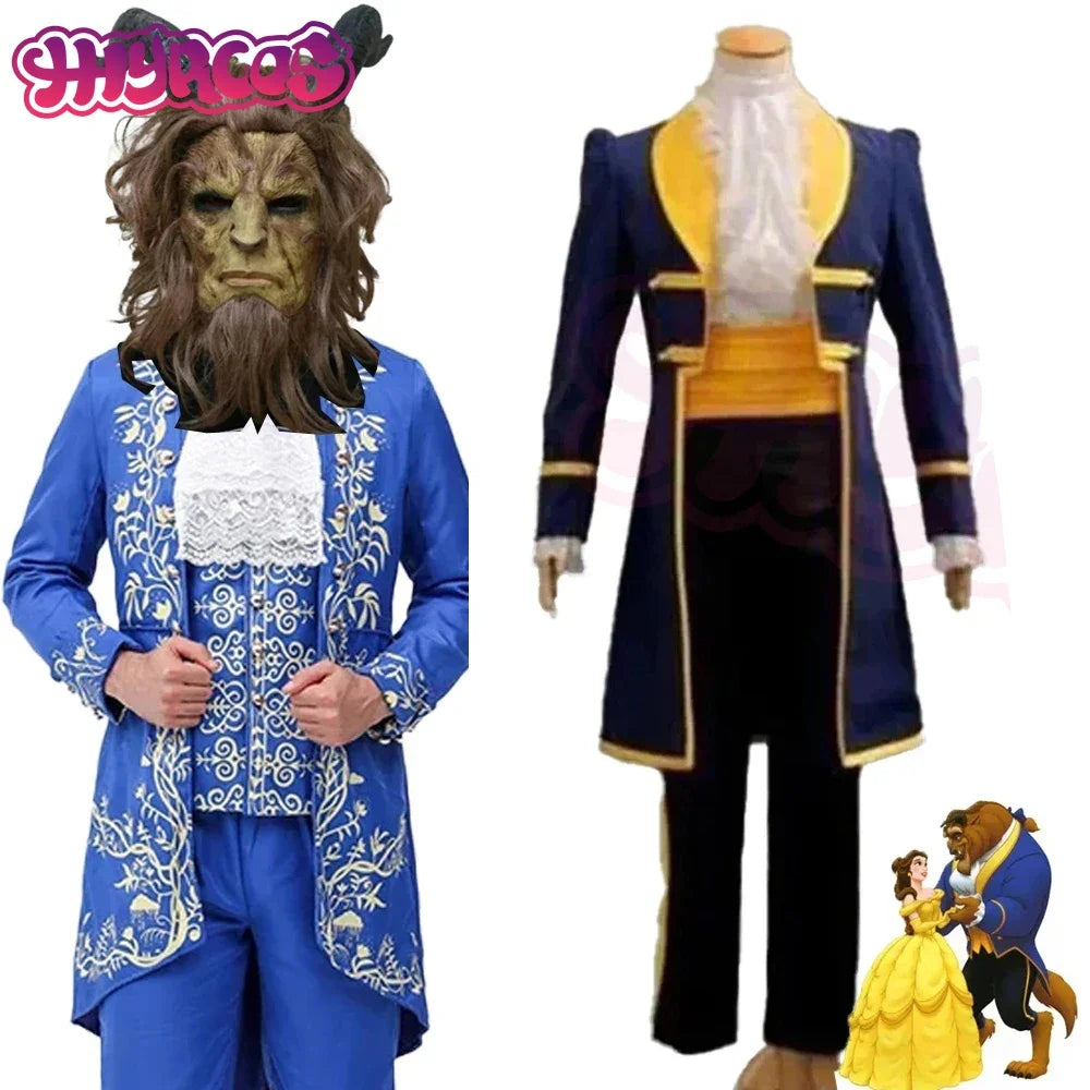 Prince Adam Cospaly Costumes Anime the Beast Costume Cartoon Beauty and Suit Mask - Only Mask / XL