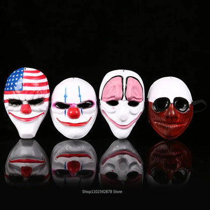 Scary Clown Mask Payday 2 US Flag Clown Masks Mask Horrible Pay Day Mask Halloween Prop - black