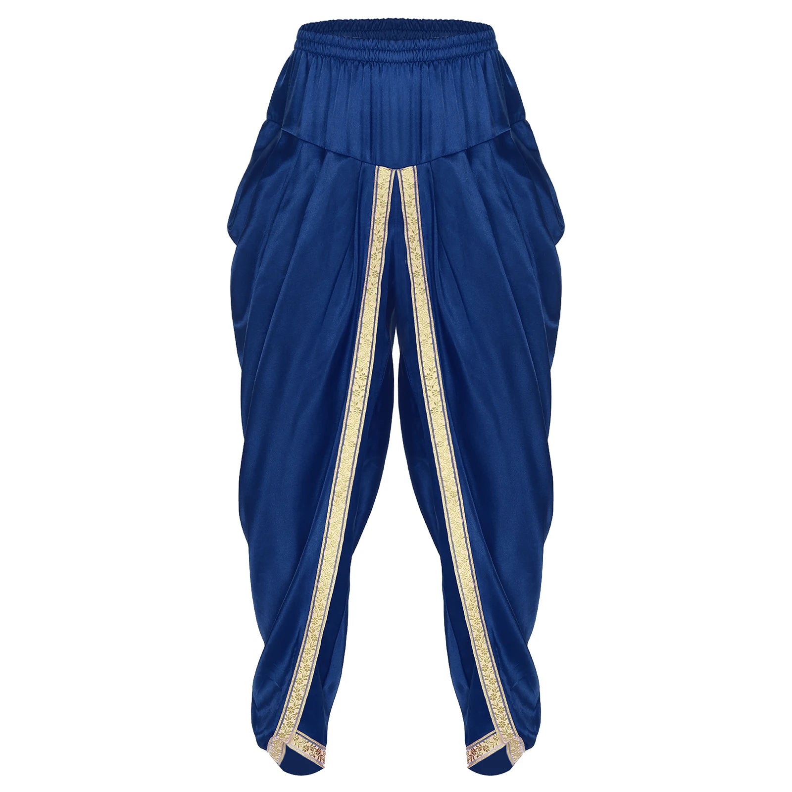 Men's Arabian Prince Elastic Waist Draped Baggy Trousers Satin Costume - alternate view 3