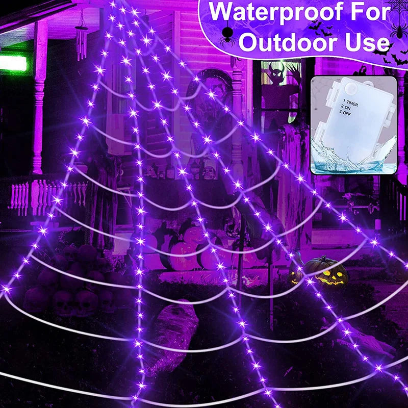 26.2 FT Spider Light-Up Outdoor Halloween Spider Web Decoration Costume - product image 8