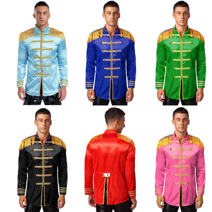 Men's Medieval SGT Sergeant Pepper Tassel Jackets Coat Hippy Costume - alternate view 5