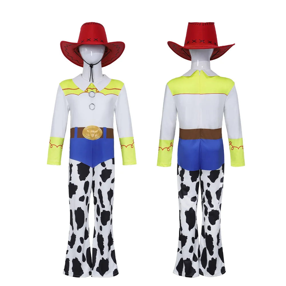 Adult Woody Jessie Cosplay Costume Kids Anime Cosplay Cowboy Bo Peep Buzz Toy Character Halloween Birthday Party Fancy Dress