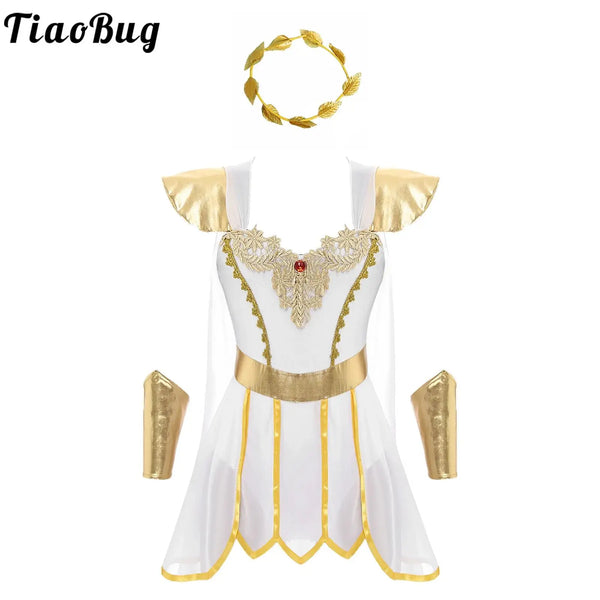 Women's Roman Ancient Greek Leaves Garland Headwear Caped Petal Costume