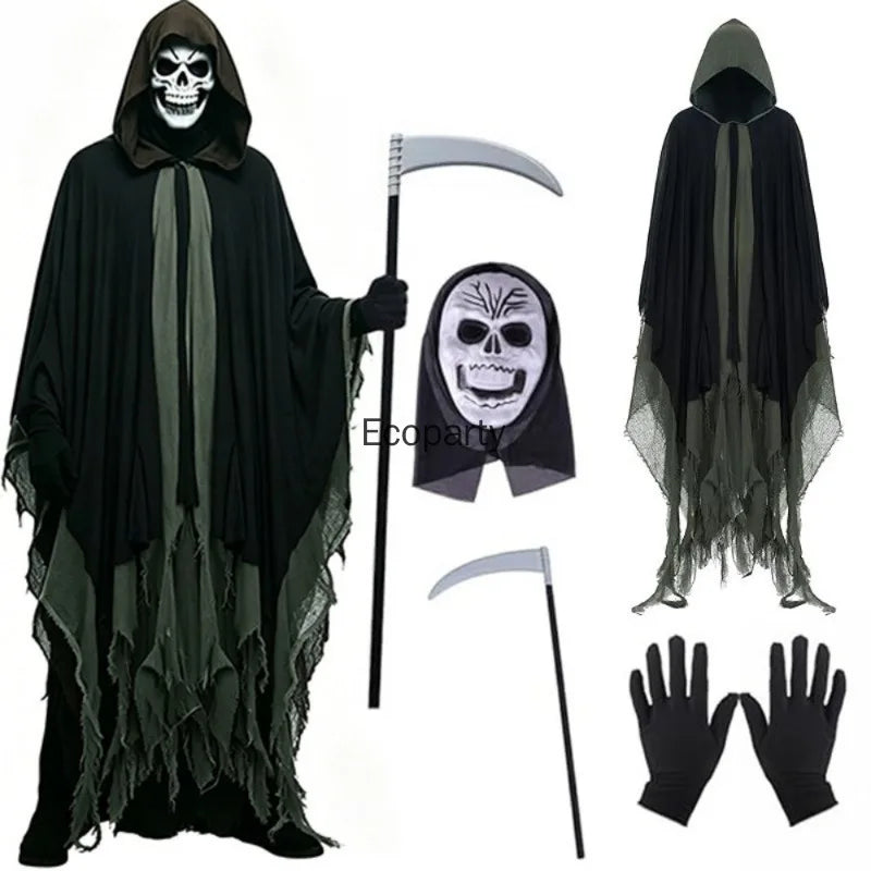 Adult Grim Reaper Costume – Hooded Cloak & Horror Accessories
