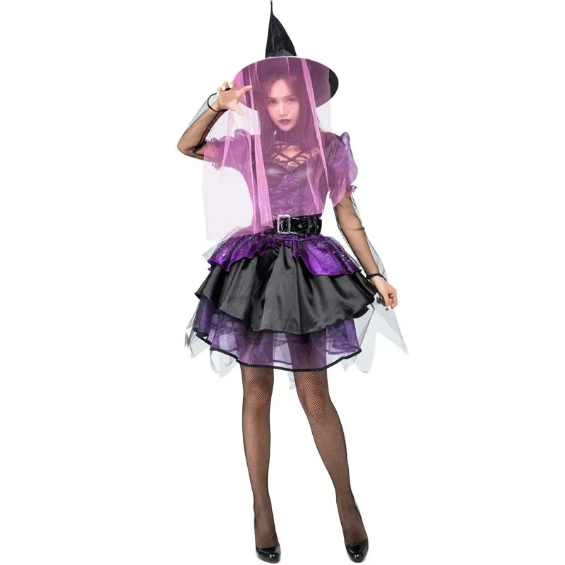 Women's Sexy Evil Witch Cosplay Costume Halloween Carnivals Masquerade Vampire Queen Fantasia Dress - product image 3