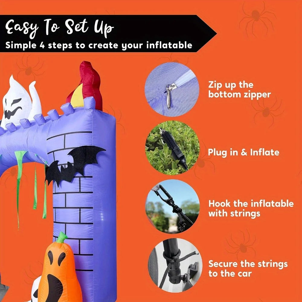 Ghost Pumpkin Halloween Decoration - Inflatable - 6 ft - product image 4