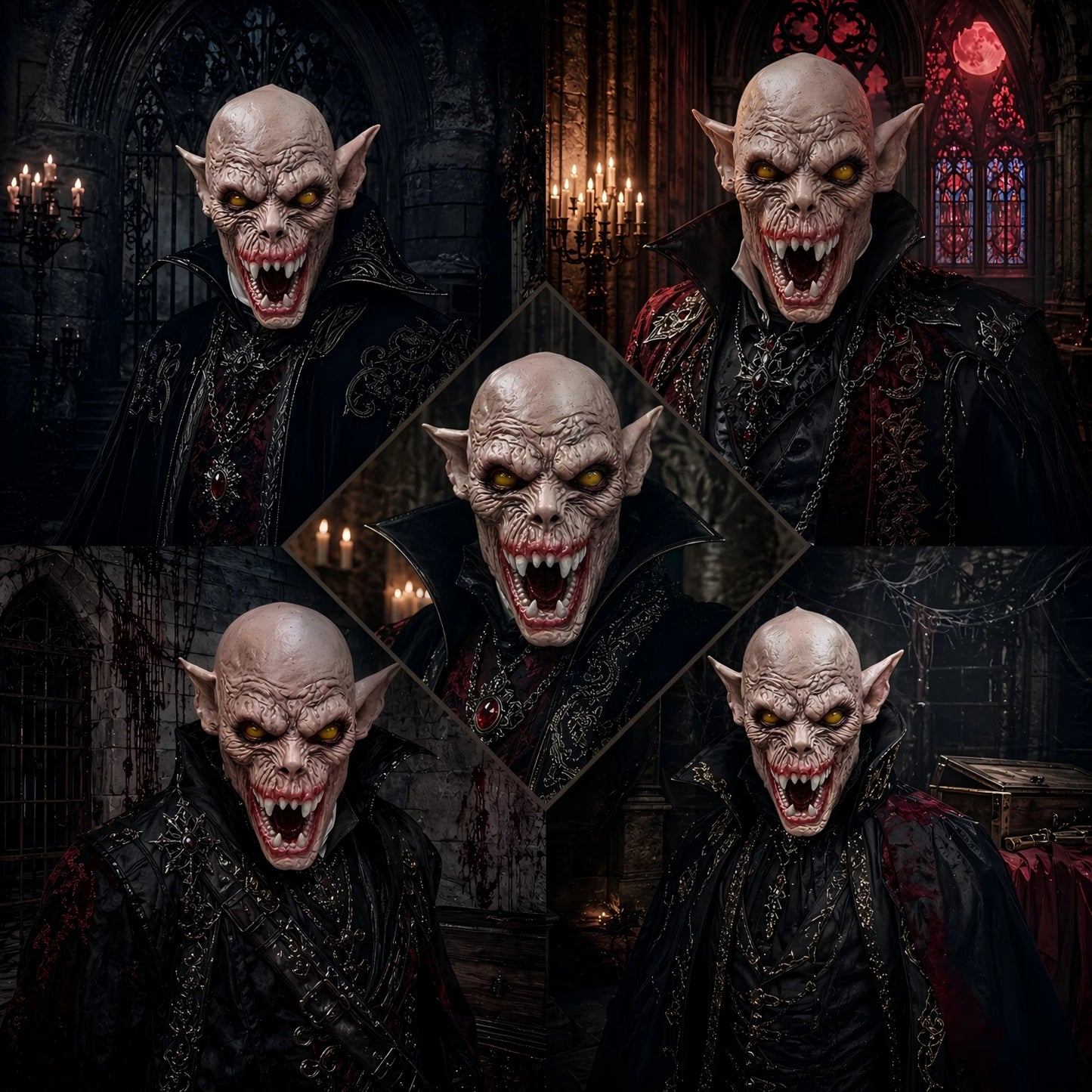 Halloween Mask Vampire Demon Monster Latex Full Head Adult Costume Prop Haunted House - View 6