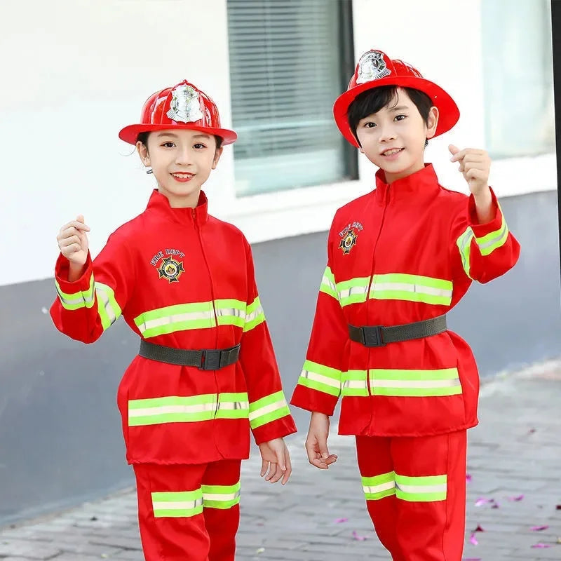 Halloween Costume for Kids Firefighter Uniform Kids Sam Costume Fireman Fancy Boy Fancy - Red / 130