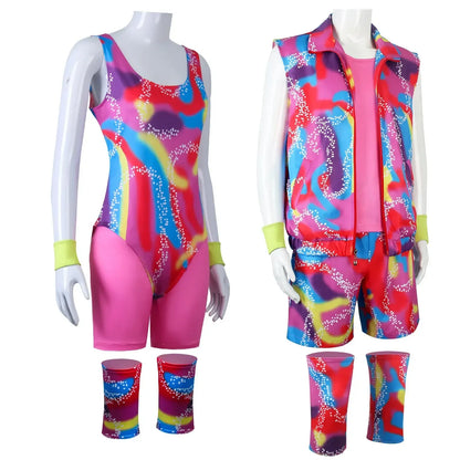 80s Workout Costume for Halloween Costume 80s 90s Workout Outfit for Adult Men's Include - barbie / M