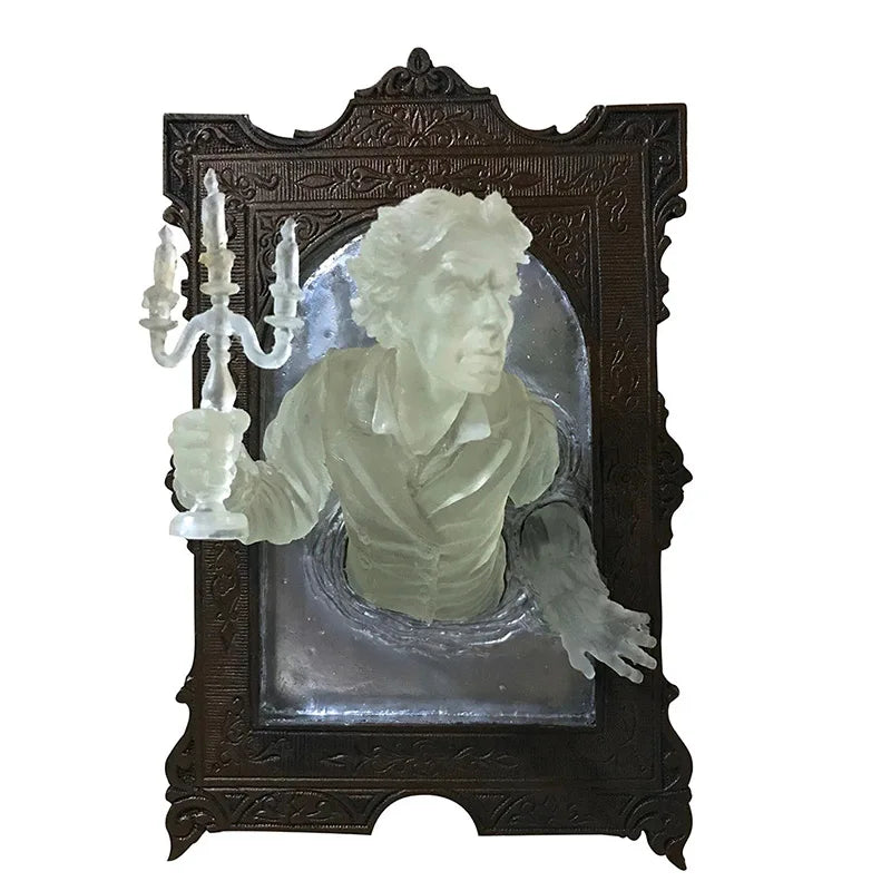 Halloween Ghost in The Mirror Wall Sculpture Horror Devil's Hand Luminous Resin Crafts Statue Creative Home - product image 3