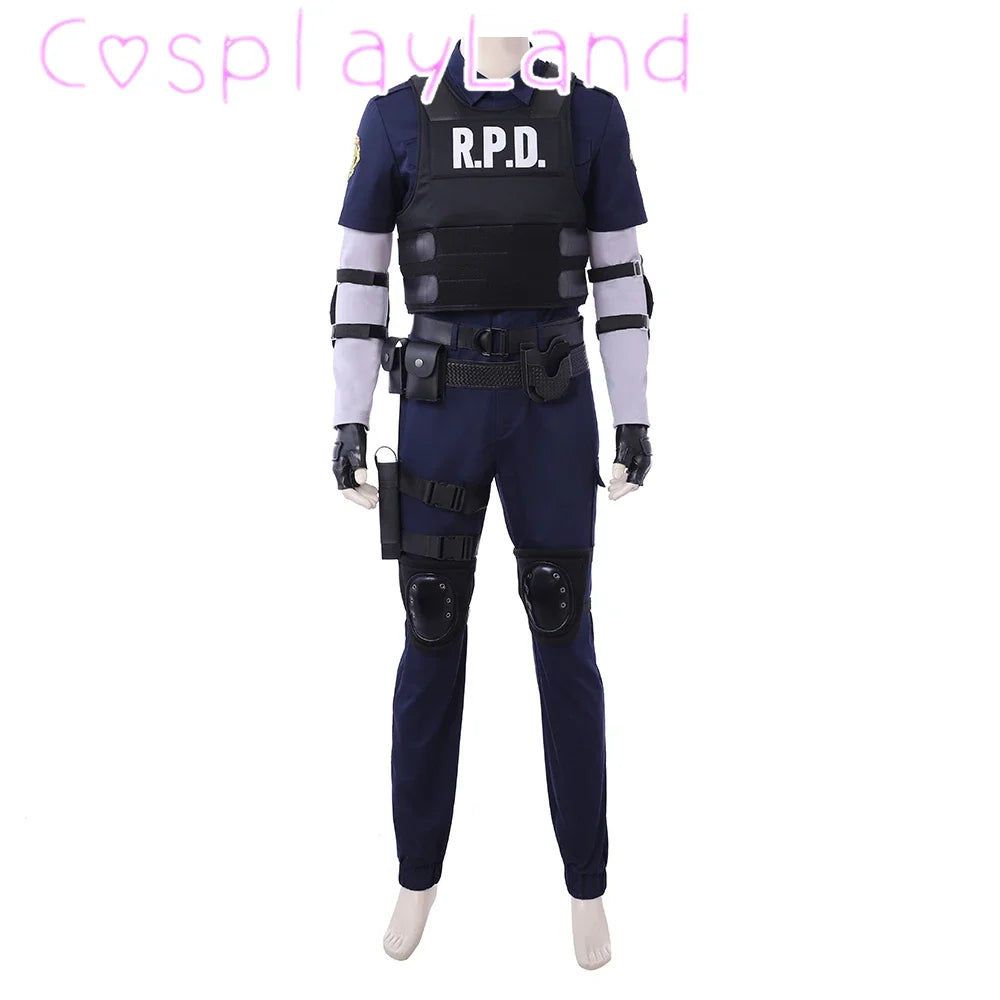 Resident 2 Cosplay Re Costume With Leon Vest Men's Halloween Costumes