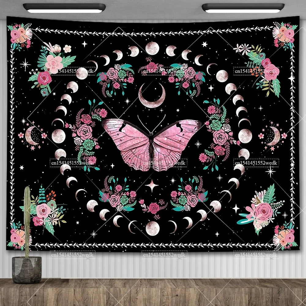 Moon Phase Psychedelic Celestial Tapestry
