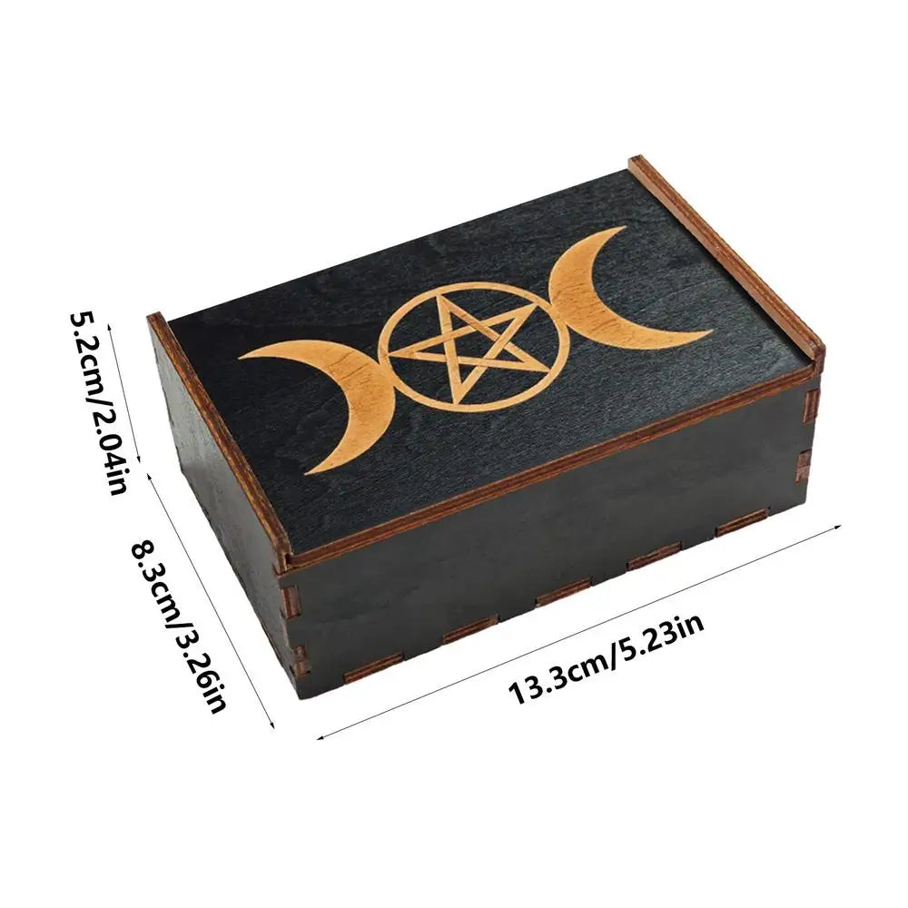 Vintage Wooden Tarot Card & Trinket Box