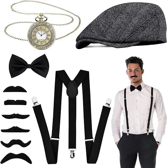 1920s Mens Costume Gangster Roaring Accessories for Men Women Adult Gatsby Costume