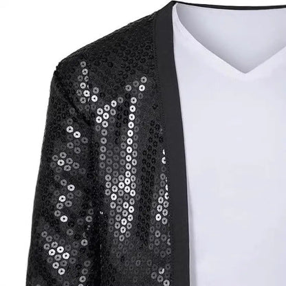 Men's 80S Retro Disco Costume Set Full Dance Performance Sequin Outfit with Jacket Hat Gloves Sunglasses for - product image 4