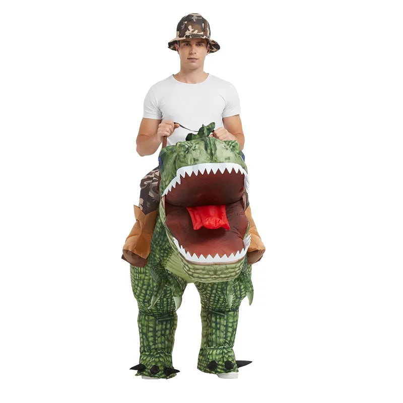 Inflatable Riding T-Rex Costume – Adult & Kids Dinosaur Outfit