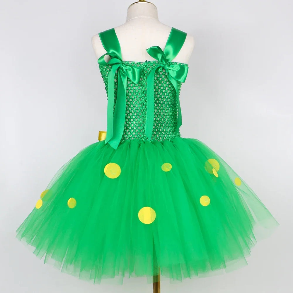 Green Dragon Dinosaur Costume Kids Fancy Tutu Dress with Wings Toddler Girls Halloween Animal Dress Up Clothes - product image 4
