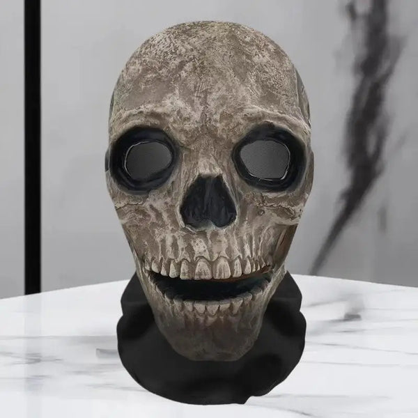 Halloween Ghost Face Full Mask, 3D Printed Stretchable Mesh, Comically Horrifying Cosplay Party Skull - product image 1