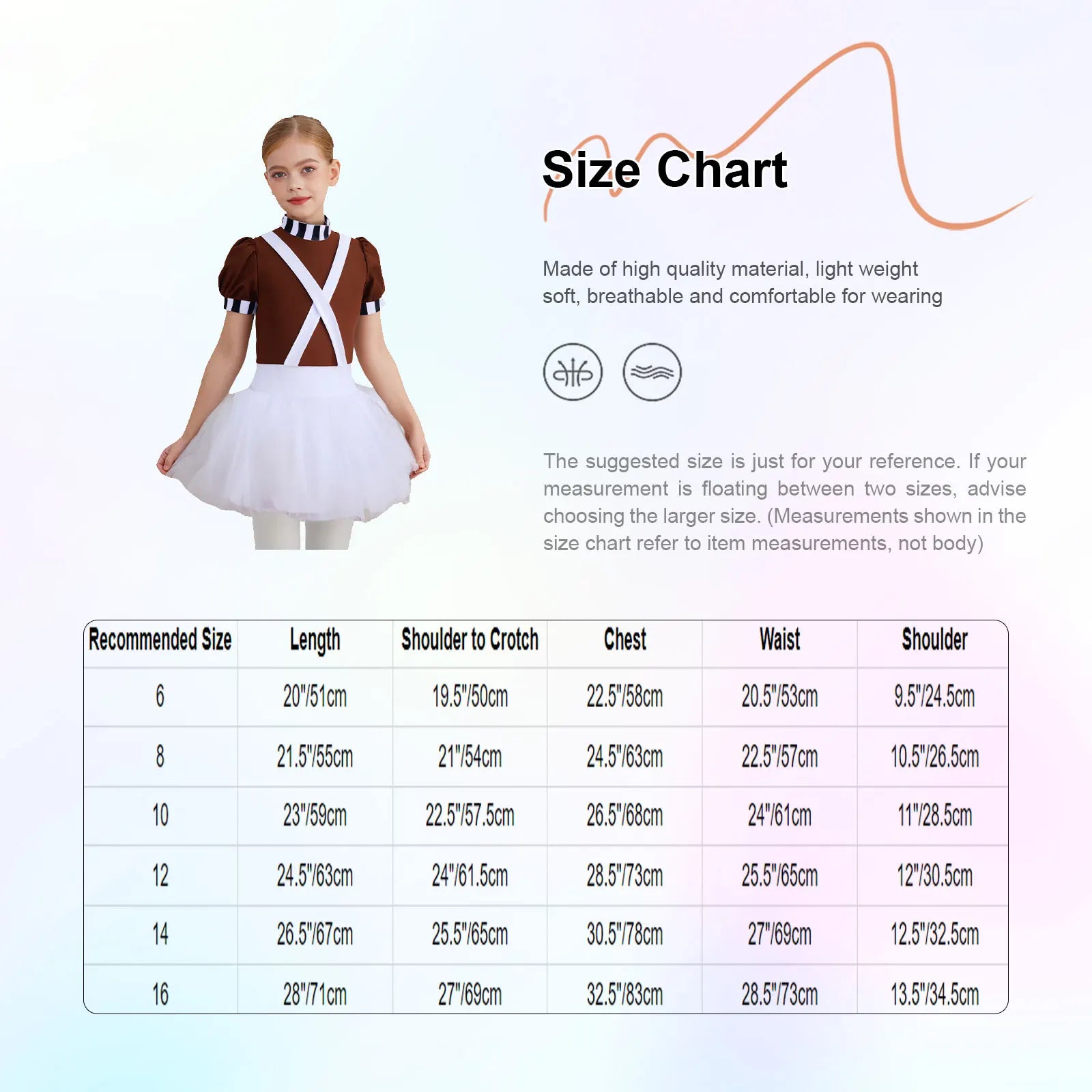 Kids Girls Halloween Chocolate Factory Worker Costume Theme Party Movie Character Cosplay Dress Up Short - product image 5