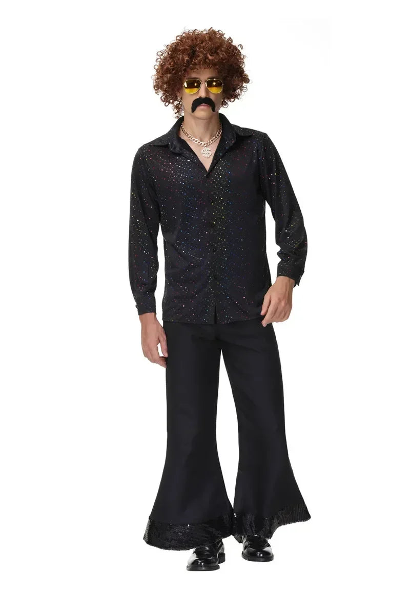 Halloween 70's Disco Couple CostumeCosplay Costumes Vintage 80's Hippies Costume Men Women Music Festival - product image 2